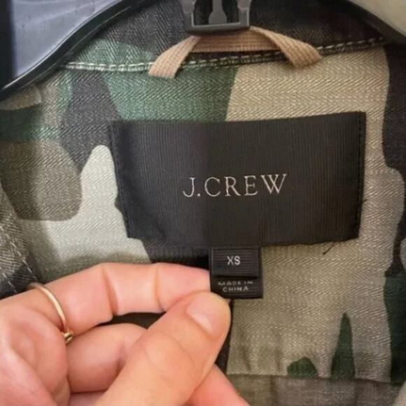 J. Crew Camouflage Button Up Utility Shirt Jacket Size Xs - Picture 4 of 6